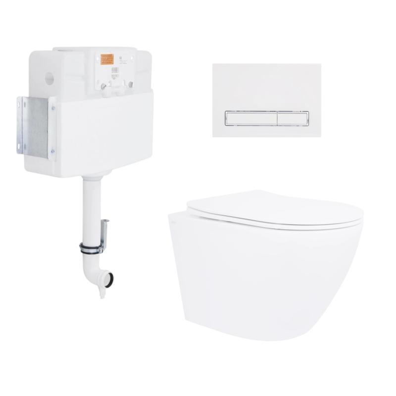 Готове рішення Qtap для ванної кімнати: Унітаз напольний Robin Ultra Quiet QT13223381AW + інсталяція QT0122490S+ клавіша QT0111M08V1384W